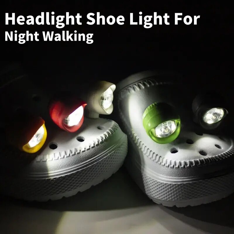 2pcs Shoe Lights - Brighten Up Your Outdoor Activities With The LED Headlight Shoe Light For Night Walking, Bicycle, Christmas,