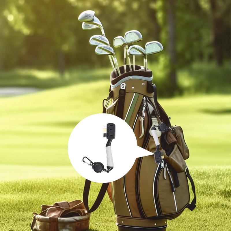 Очиститель канавок для гольфа многофункциональная щетка для чистки пазов для гольфа, ручной инструмент для гольфа с карабином