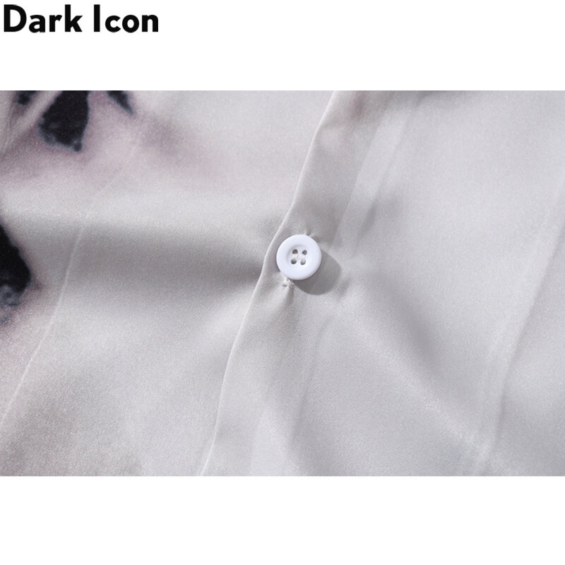 Dark Icon – chemise hawaïenne à manches courtes pour hommes, Vintage, streetwear, matière fine, été