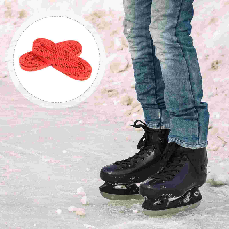 Skate Laces Ice Hockey Shoelaces Roller Lace Waxed Shoe Tightener Skates Flat Derby Strings Up Wide Puller Bite Protector