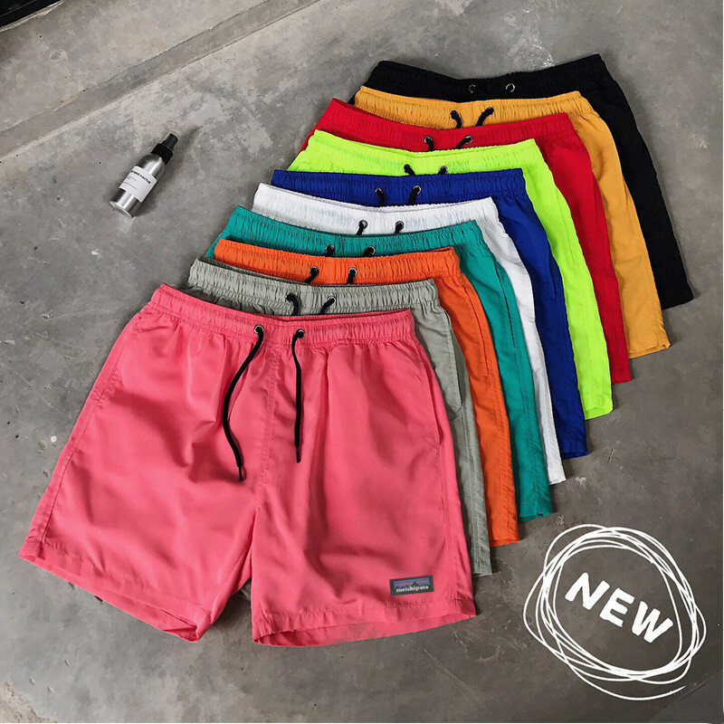 Summer Men's Casual Candy Color Five-point Men's Outer Sports Loose Quick-drying Thin Beach Pants