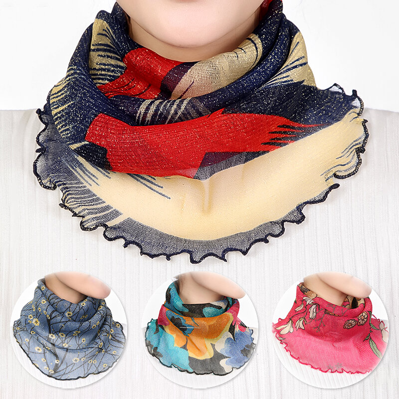 Летний шифоновый шейный шарф, женский тонкий нагрудник, Солнцезащитный чехол для лица, защитный пуловер от солнца, шелковый шарф, сетчатая повязка на голову