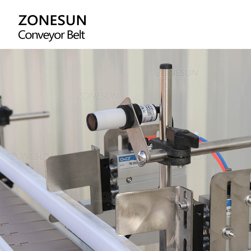 ZONESUN-Cinta transportadora de cadena automática, ZS-CB100P de 1,9 M de longitud, velocidad ajustable, línea de producción de maquinaria de mercancías
