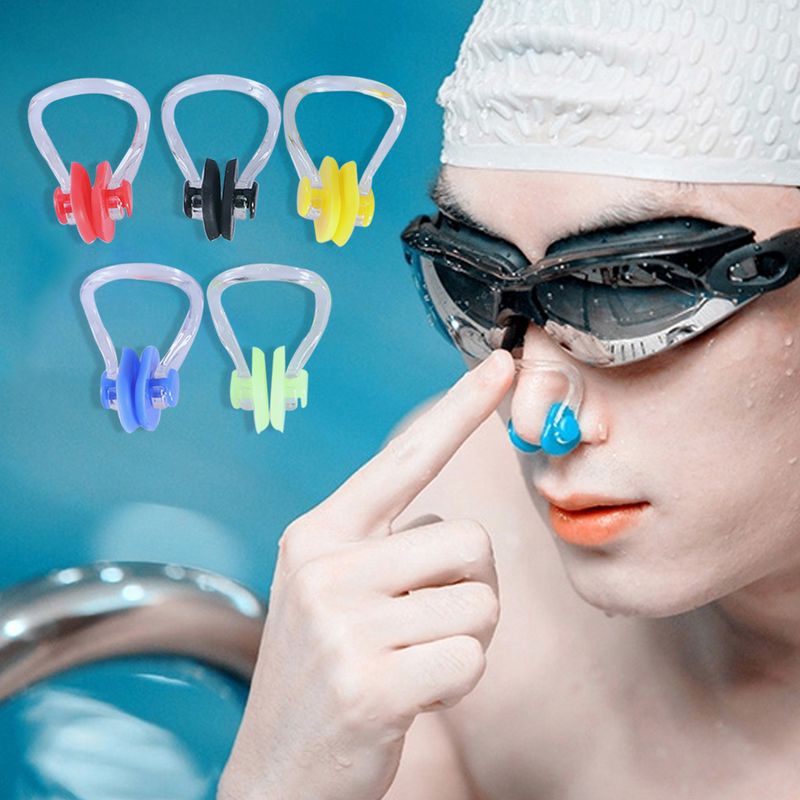 Clip nasal para natación, juntas para las orejas contra tapones de agua, Clips nasales antideslizantes impermeables