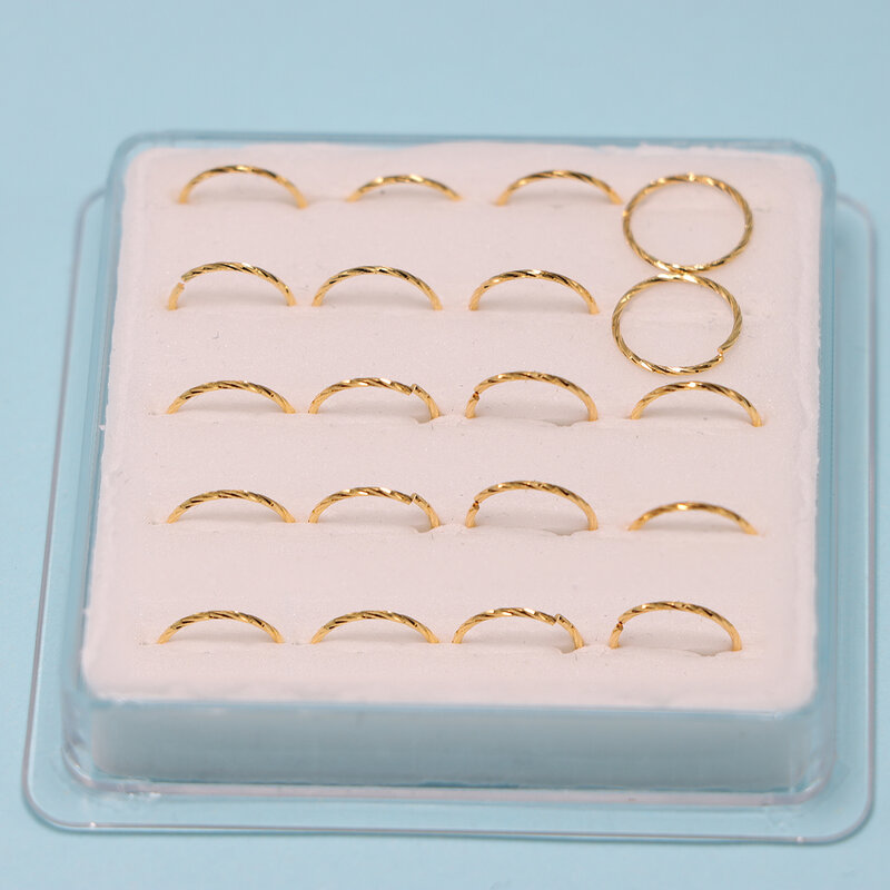 20 buah/pak 925 perak murni cincin hidung putar tulang rawan Tragus Helix Bibir Tubuh perhiasan tindik 6mm 8mm 10mm