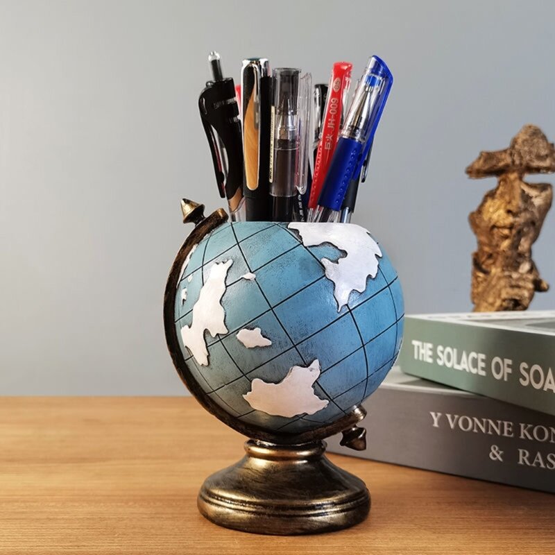 Globe-achtige pen, potloodhouder, penbeker, desktop-penorganisator voor leraren en studenten