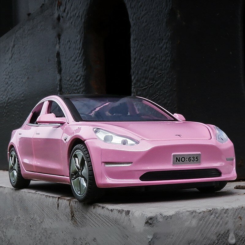 سيارة من سبيكة طراز Model3 من شركة 1:32 تعمل بالطاقة الكهربائية لعبة معدنية جديدة للأطفال الصغار مزودة بإضاءة صوت هدايا للأطفال