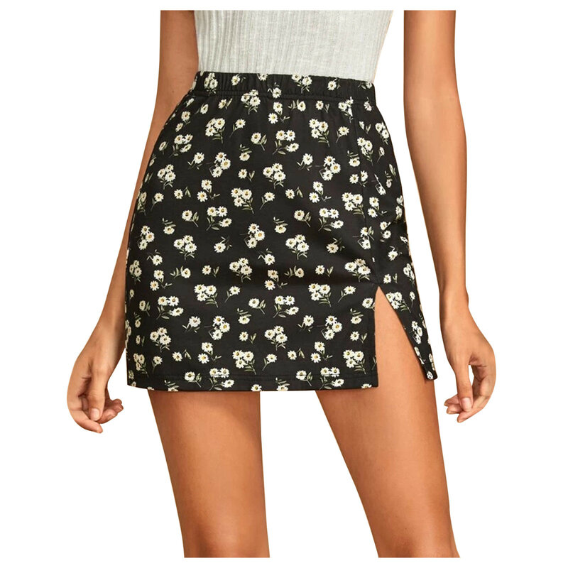 Women's Skirt Polka Dots Floral Print Bow Short Loose Irregular Ruffled Half Skirt Fashion Wrap Hip Shorts Sundresses 2024