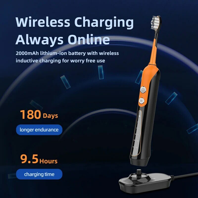 SUBORT S9 Sonic Electric Toothbrush Cordless USB Rechargeable Whitening Toothbrush Waterproof Ultrasonic Automatic Tooth Brush