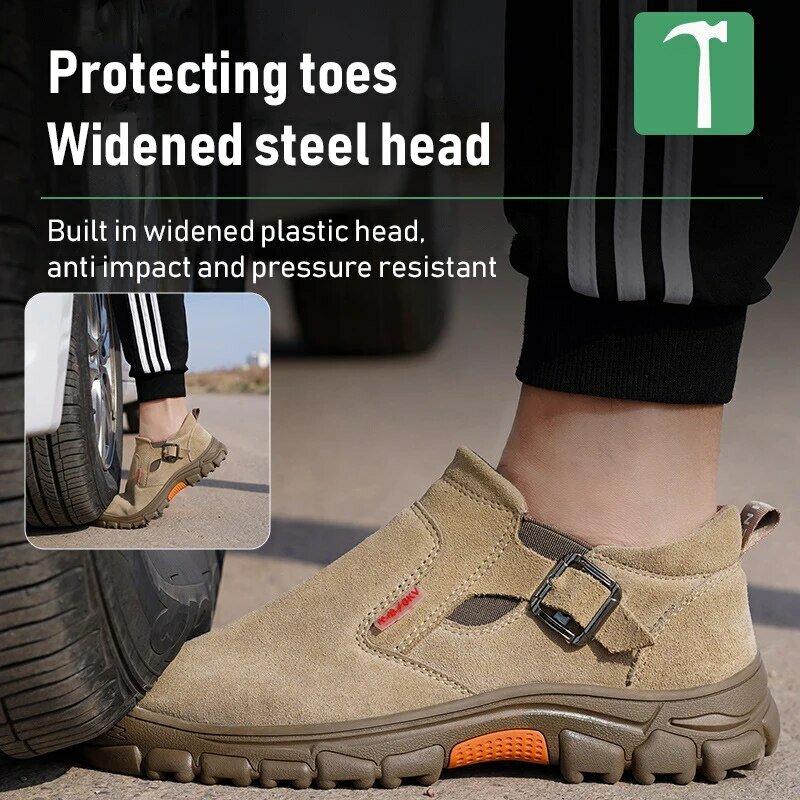 Men Labor Protection Shoes Welder Anti Smashing Anti Piercing Work Winter Plush Work Site High Top Labor Safety Protection Shoes