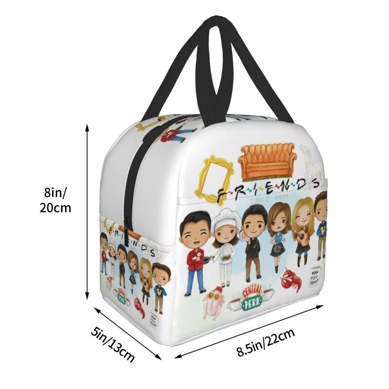 Classic TV Show Friends Insulated Lunch Bag for Women Waterproof  Thermal Cooler Lunch Tote Office Work School Picnic Bento Box