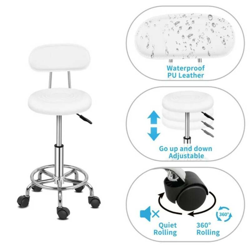Taburete hidráulico ajustable, silla giratoria para masaje Facial, Spa, Dental
