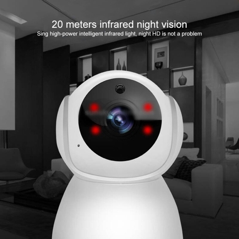 Умная беспроводная камера видеонаблюдения V380 2 Мп, IP Wi-Fi сетевая ИК-камера ночного видения PTZ для домашней безопасности