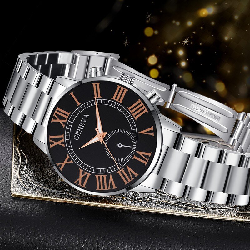 Relógio de pulseira de aço quartzo de luxo masculino, diamante, elegante, marca, zircão cristal, moda superior, novo, 2023