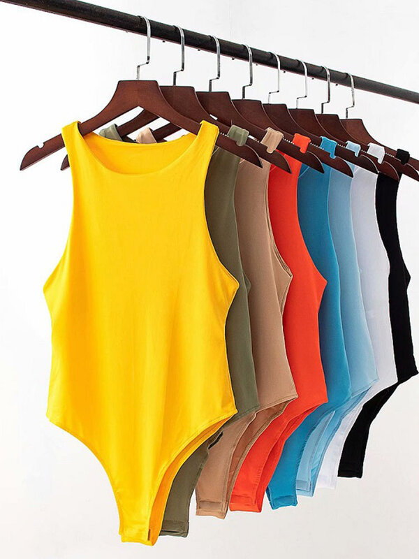 Bodycon sexy monocromático para mulheres, bodysuit chique, macacões curtos de clube, casual feminino, cor verde, slim fit, verão, 8 cores, 2024