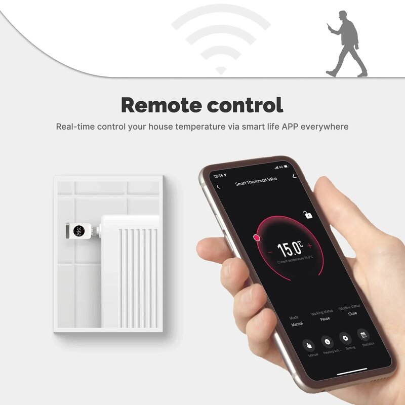 Moes Slimme Wifi/Zigbee Thermostatische Radiator Ventiel Trv Programmeerbare App Afstandsbediening Ondersteuning Alexa Google Home