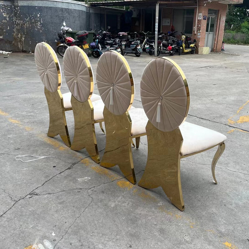 Chaise d'attente publique en acier inoxydable doré, chaise de mariage pour la mariée et le marié, chaise d'hôtel, nouveau design, 2 pièces