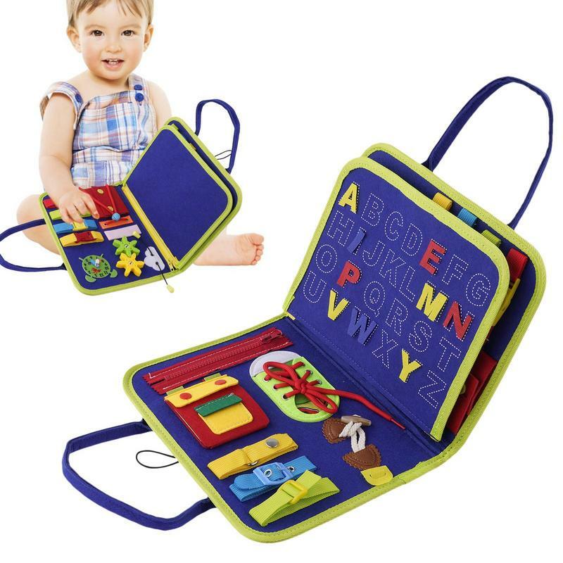 Tablero sensorial de actividades educativas para niños, juguetes Montessori para niños de 1, 2 y 3 años, actividades educativas para aprender Motor fino