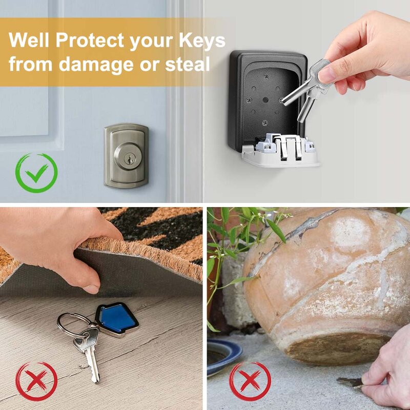 Wsdcam Key Lock Box Waterdichte Key Code Box Aluminium Wachtwoord Security Key Doos Wandmontage Wachtwoord Box Key Safe Lock doos