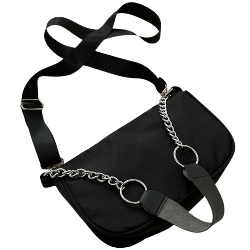 Casual Ladies Crossbody Bags Nylon Chain Bag Women Vintage Shoulder Bags Girls Street Armpit Bag Handbags