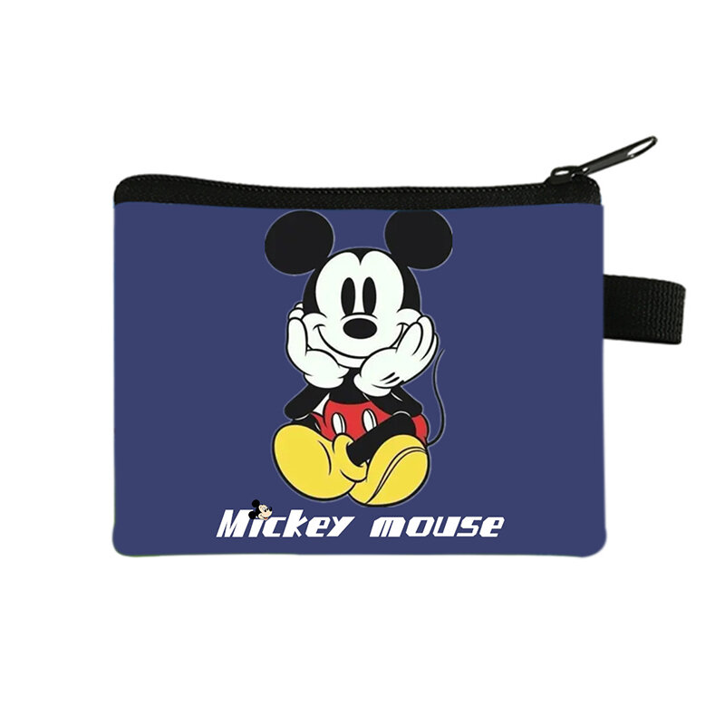 Dompet untuk Wanita Disney Mickey Mouse 2023 Dompet Koin Kartun Minnie Tas Penyimpanan Kunci Poliester Kawaii Tempat Kartu ID Portabel