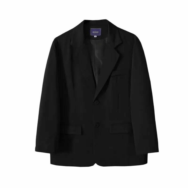 남녀공용 레트로 단색 세트 재킷, 루즈하고 핸섬 레이지 캐주얼 세트 코트, 커플 블레이저, 2024
