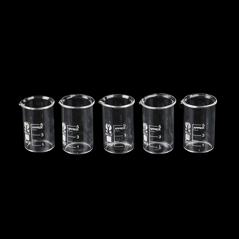 Mới 5 Dung Tích 5Ml Thấp Dạng Cốc Hóa Học Phòng Thí Nghiệm Trong Suốt Cốc