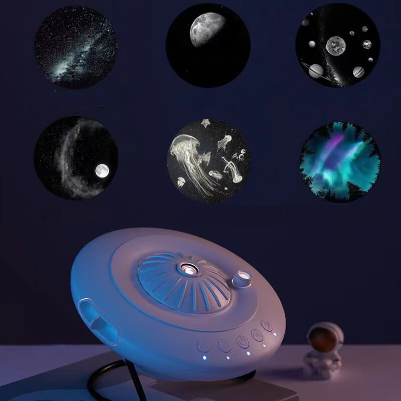 Proyector de cielo estrellado para habitación de niños, luz nocturna LED, Galaxia, planetario giratorio de 360 °, lámpara de noche decorativa, regalo para niños