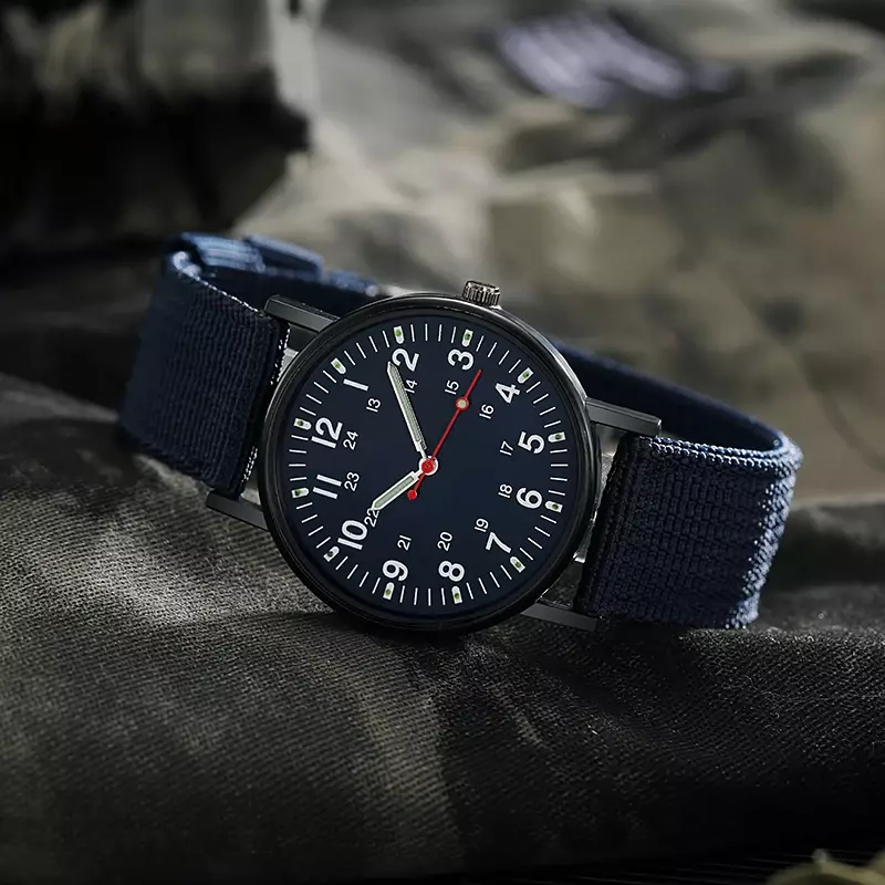 Modne męskie zegarki Luminous pasek nylonowy zegarek wojskowy mężczyźni armia na rękę kwarcowe sportowe zegarki na rękę para wodoodporny Reloj
