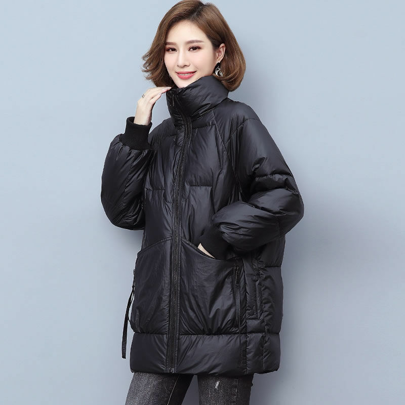 Parka longa e casual feminina com capuz, casaco grosso e quente, jaqueta de algodão, roupas de inverno, novo, L198, 2023