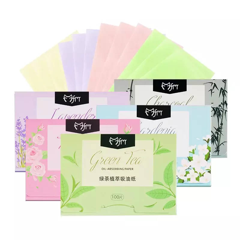 100pcs/bag Green Face Absorbent Paper Face Oil Control Cleaning Wipes Absorbing Sheet Oily Matting Tissues Face Care Accessories