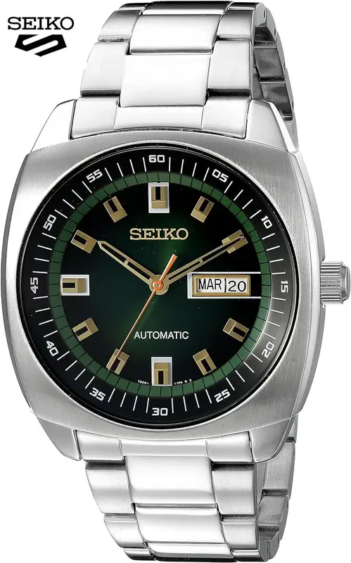 Seiko-男性用防水スチールバンド,自動クォーツ腕時計,回転,nkm,スポーツシリーズ,オリジナル,5