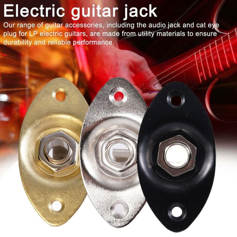 Pastilla de guitarra eléctrica, entrada de salida ovalada, accesorios de placa Jack, cubierta con tornillos de placa, montaje, enchufe eléctrico, guitarra 2 D2P2