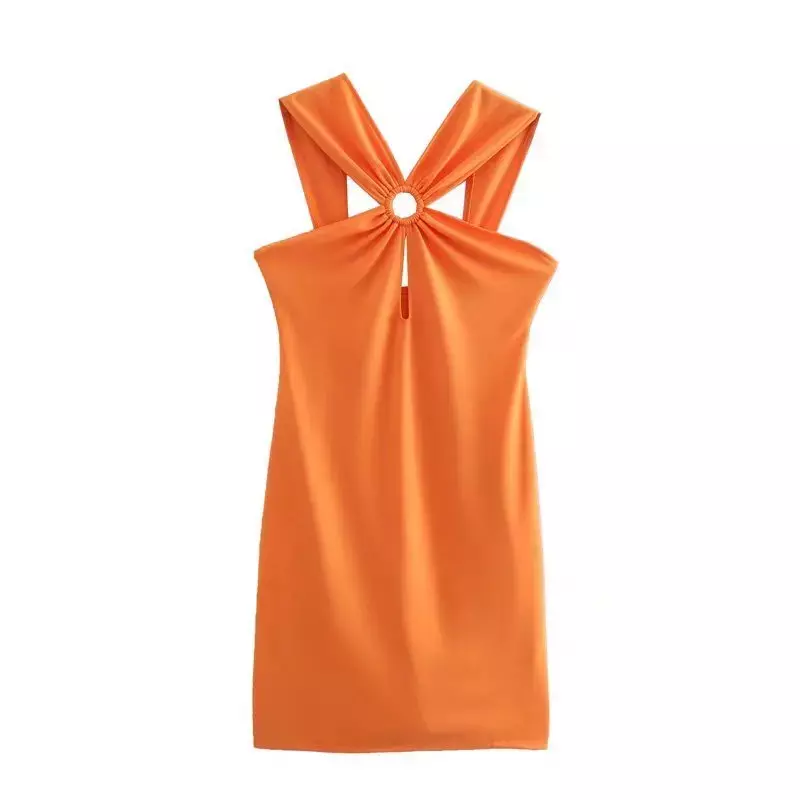 Neues ärmelloses Slim Fit-Kleid im Sommer-Brust schlaufen design