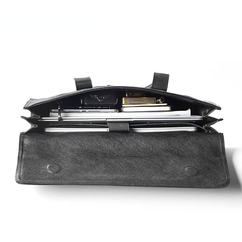 Real cowhide men's briefcase Luxury large capacity fashion business portable one shoulder diagonal cross bag Computer file bag