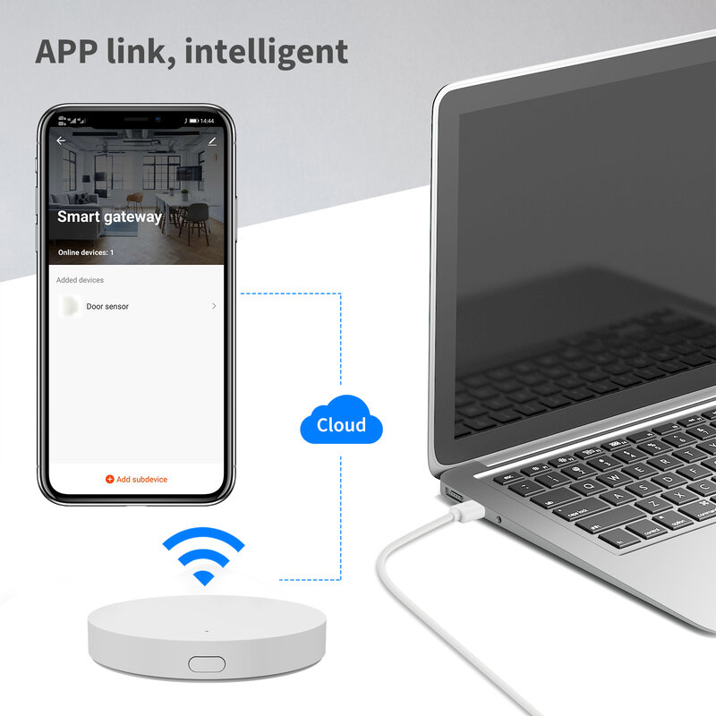 Tuya Smart Home Gateway Hub, Sem Fio, Ponte Multimodelo, Bluetooth, ZigBee para WiFi, Controle Remoto, Voz para Alexa e Google