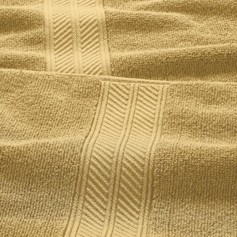 Set di asciugamani da bagno in cotone da 6 pezzi in filigrana di Trefoil, oro