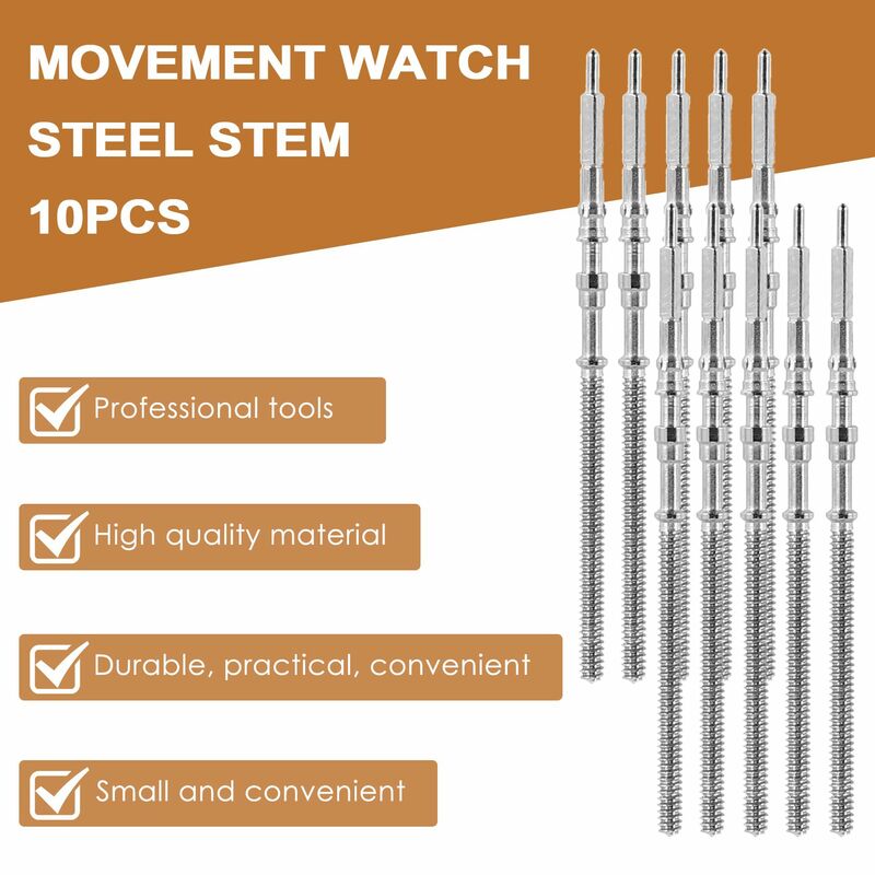 10Pcs Movement Watch Steel Stem Crown Kit Watch of Parts NH35 NH36 NH38 NH39 Movement Watch Stem Spare Parts