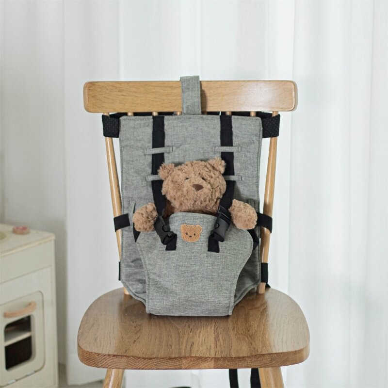 Ремень безопасности для стула, детский ремень безопасности с вышивкой в ​​виде медведя, складной ремень для стульчика, детское