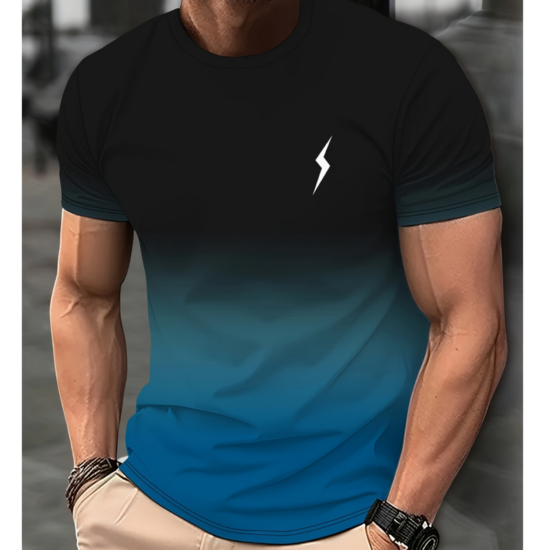 2024 casualowe t-shirty męskie odzież wiosenna Ombre koszule Oversized bluzki z krótkim rękawem koszulki chłopięce 5XL Vintage na męskie t-shirty