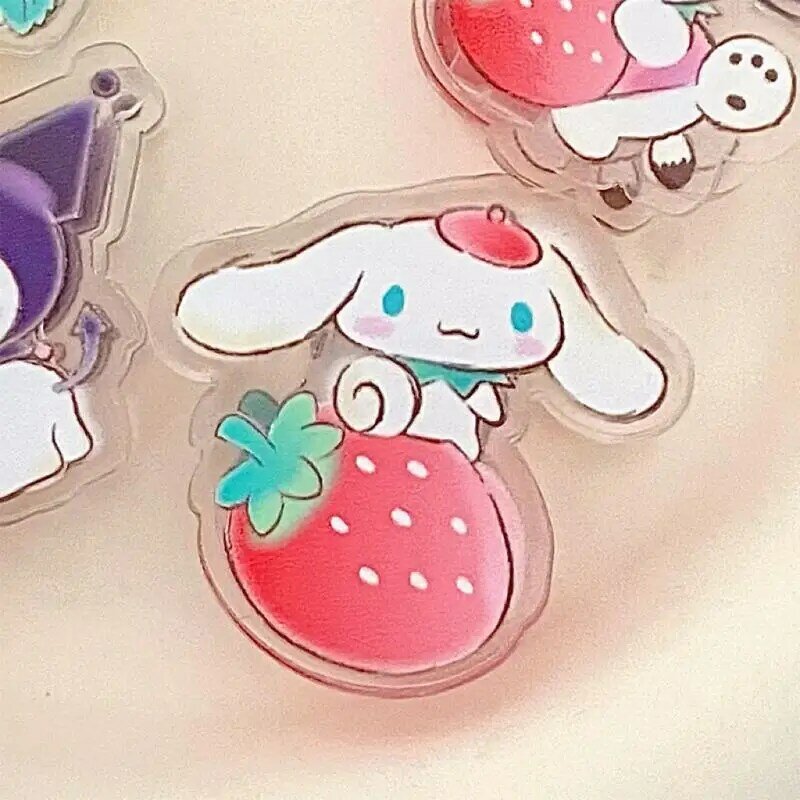 Kawaii Cute Sanrio Hellokitty Kuromi Mymelody Cinnamoroll Pochacco Pompompurin Sealing Clip Acrylic Clamp Anime Toys For Girls