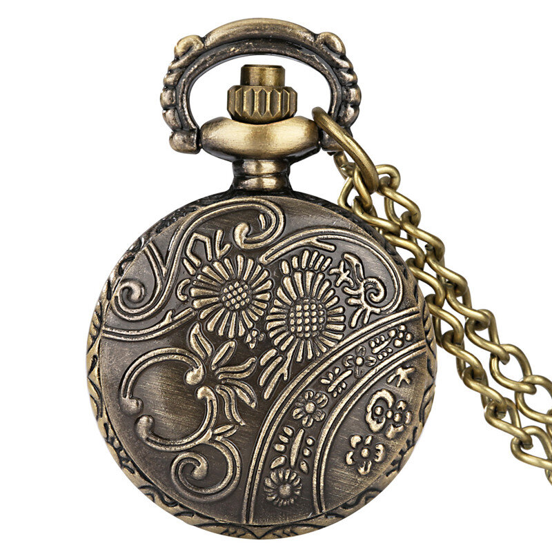 Reloj de bolsillo para hombre y mujer, pulsera de cuarzo con diseño Retro de tamaño pequeño, estilo antiguo, con cadena de suéter, coleccionable