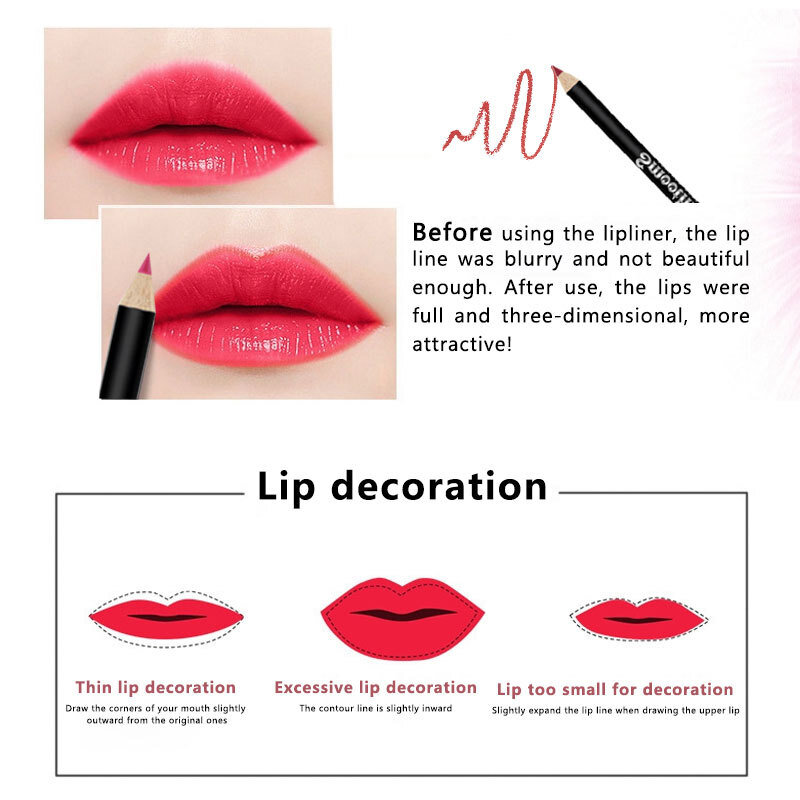 Long-lasting Lipstick Set Professional Lip Liner Pencil Moisturizing Matte Lipgloss Women Valentine's Day Gifts Korean Cosmetics