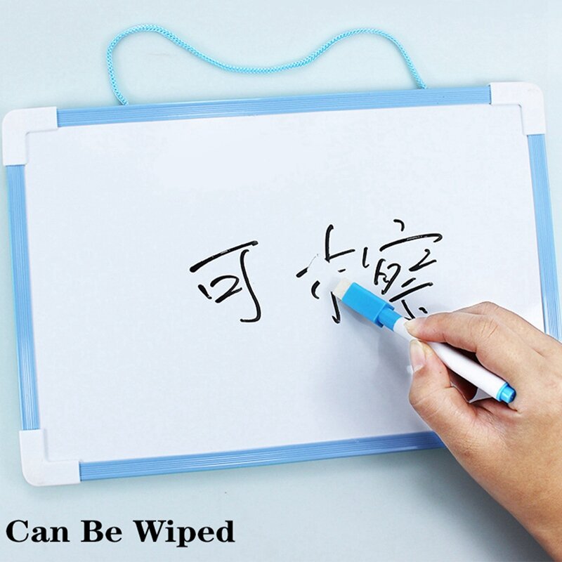 Kleine Whiteboard doppelseitige Schrift kann Kinder malerei Graffiti Büro Notizen trocken löschen Message Board blau abgewischt werden