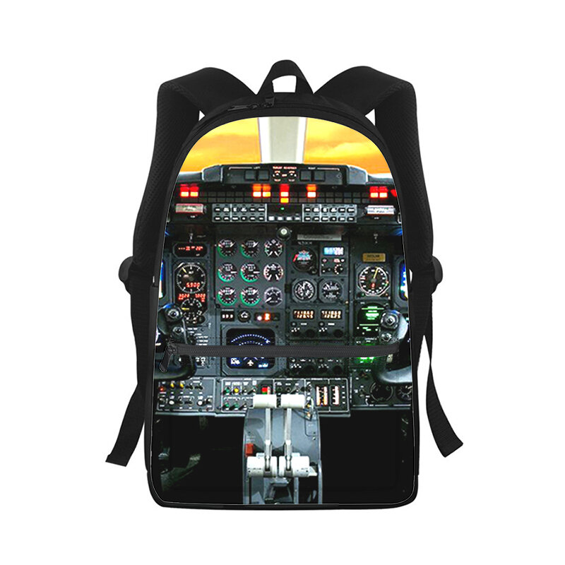 Aircraft sky-mochila con estampado 3D para hombre y mujer, bolso escolar para estudiantes, mochila para ordenador portátil, bolso de hombro de viaje para niños