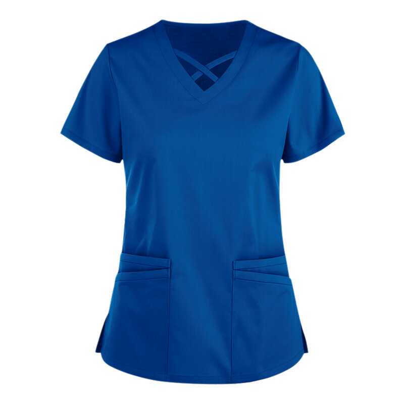 여성 간호사 유니폼 수술 스크럽 유니폼, 간호사 스크럽 탑 블라우스, 클리닉 보호자 보호 재킷, 간호 유니폼 셔츠