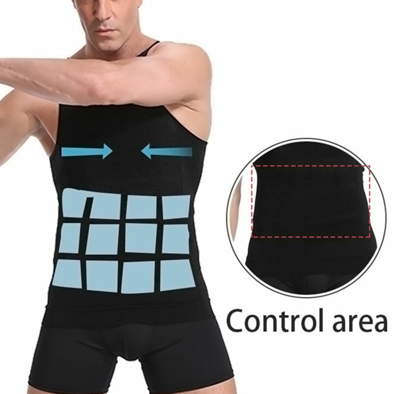 Be-In-Shape Men Slimming Body Shaper Waist Trainer Vest Corset Tummy Control Posture Shirt Back Correction Abdomen Tank Top