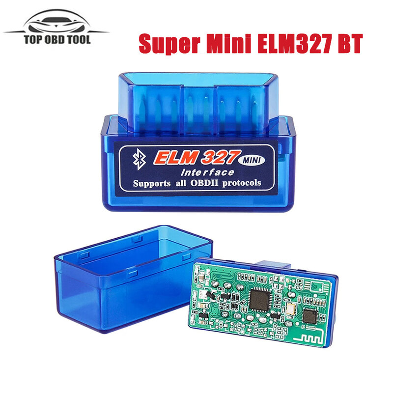 Super Mini ELM327 OBD2 Scanner ELM 327 Bluetooth V1.5 V2.1 OBDII strumento diagnostico per auto per lettore di codici Android IOS