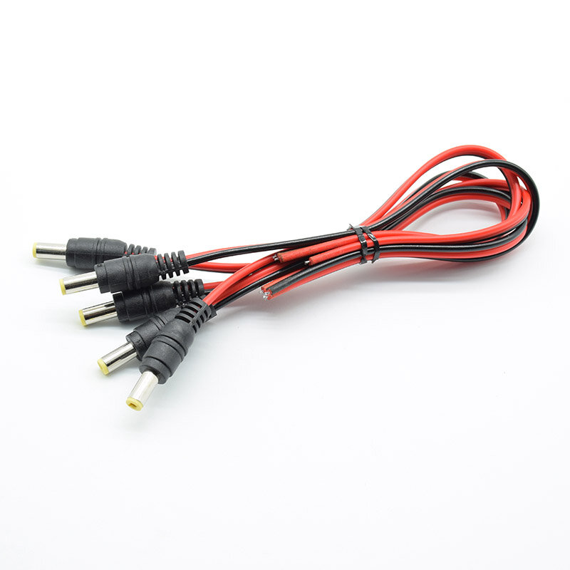 Male Female Jack Cable Adapter Plug Power Supply 5.5 * 2.1mm 12V DC Connectors Set for LED Strip Light CCTV Camera