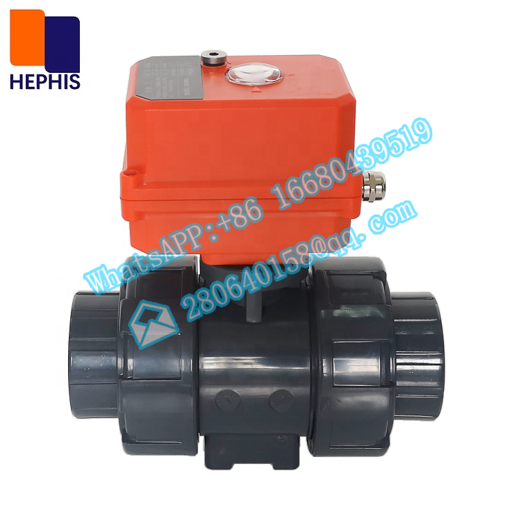 HEPHIS DN15-DN100 DC24V AC220V 2 vie elettrico motorizzato Auto acqua Gas olio motore azionato valvola a sfera in PVC PPH